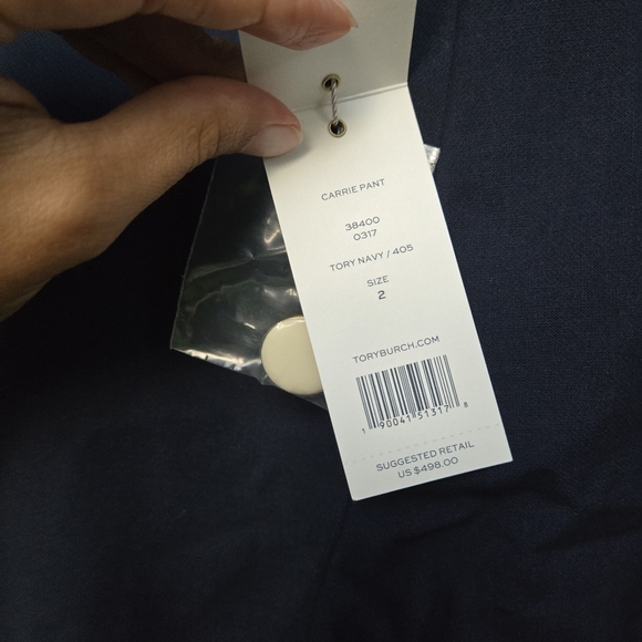 Tory Burch Carrie Button-embellished Crepe Wide-leg Pants NWT Size 2 - Picture 7 of 7